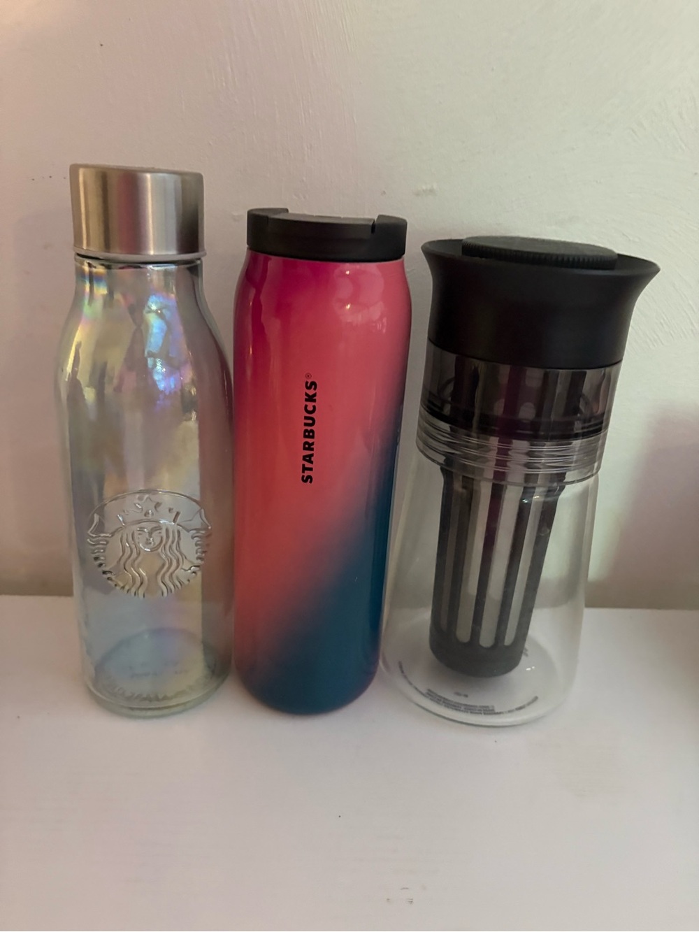 Starbucks Tea diffuser, Iridescent Bottle, Ombré Tumbler Set, Nice!